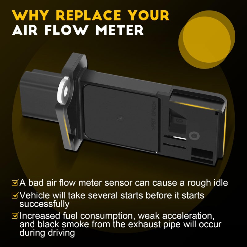 OCPTY Mass Air Flow Sensor Meter Fits for Ford E-150 Edge Escape Expedition Explorer Super Duty Mustang Taurus; for Lincoln LS Mark LT MKS MKT MKX MKZ; for Mercury Grand Marquis &More 3L3A12B579A - Image 2